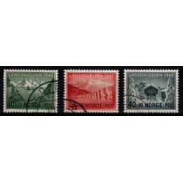 1943 - Norge - AFA 298-300 - Frimærke - Stemplet.